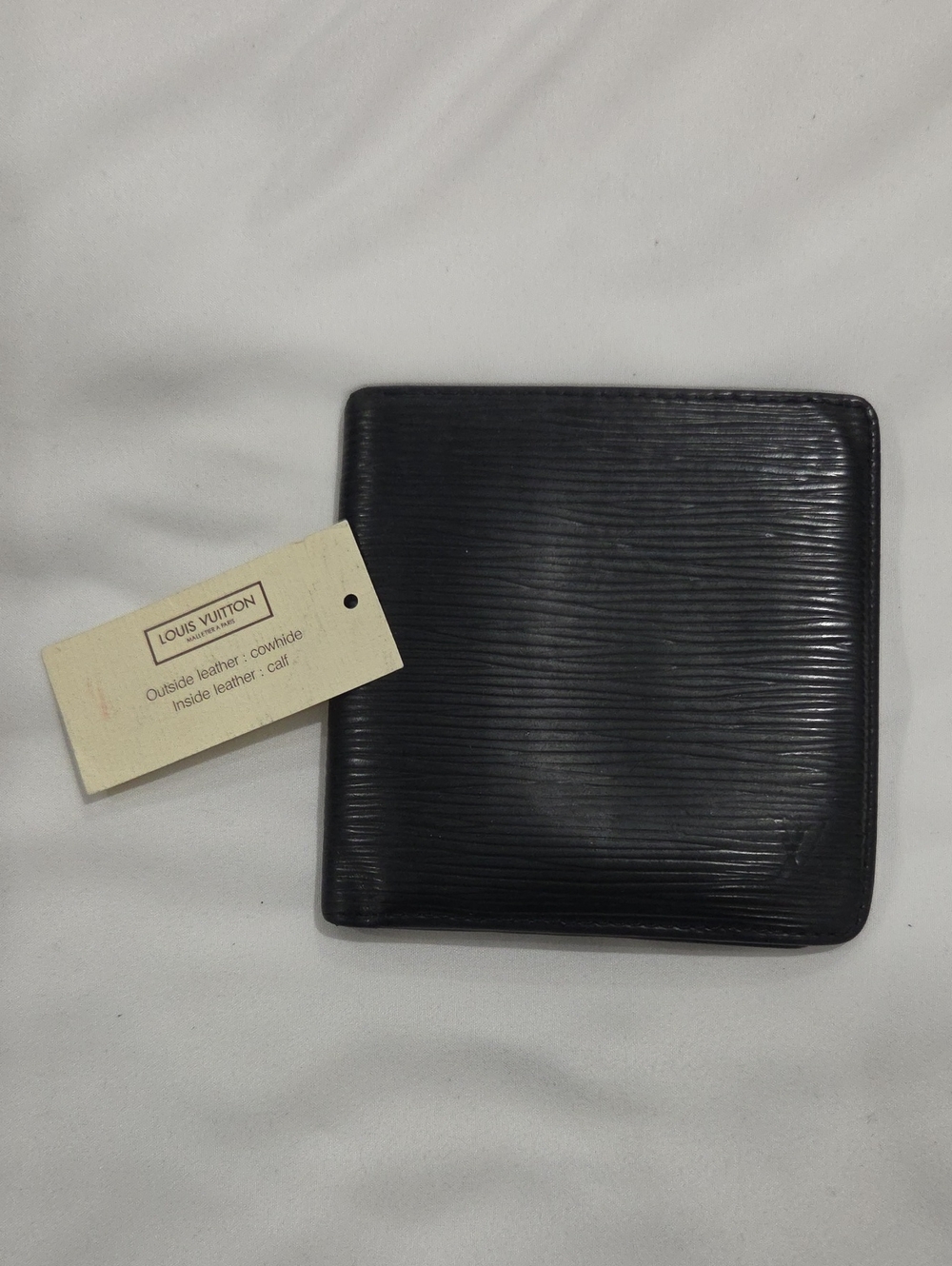 Louis Vuitton Black Epi Leather Men's Wallet with Textured Finish